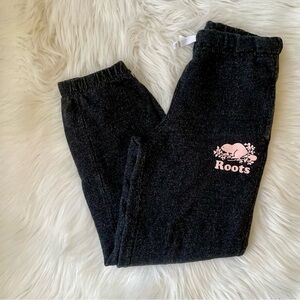 Roots Kids Original Roots Sweatpants - Black Pepper & Pink - Size 8 - Unisex